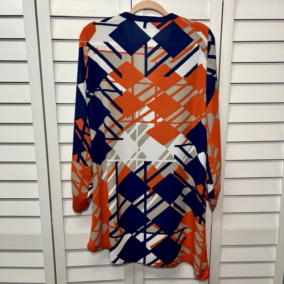 Joseph Ribkoff Abstract Asymmetrical V-Neck Top Size 6 Artsy Retro - Picture 9 of 9